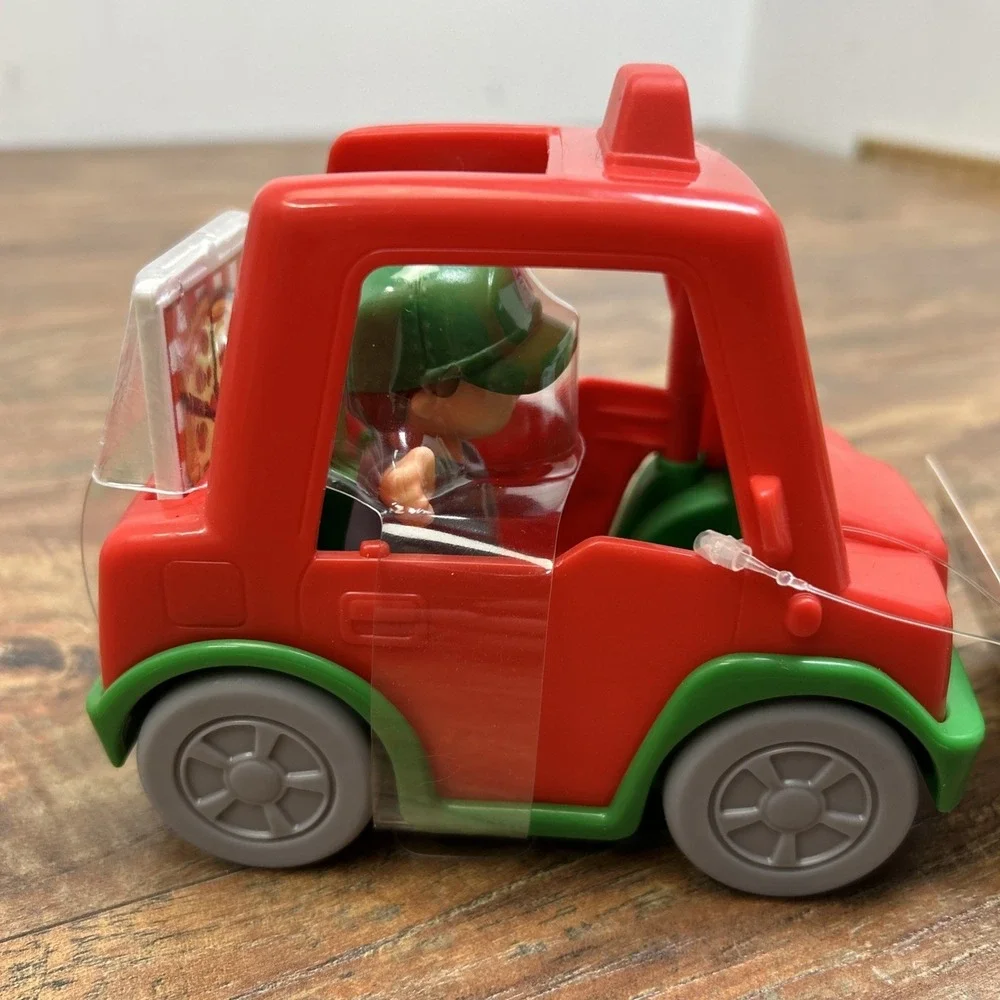 Fisher Price Little People Red Pizza Food Delivery Truck Car Vehicle & Figure